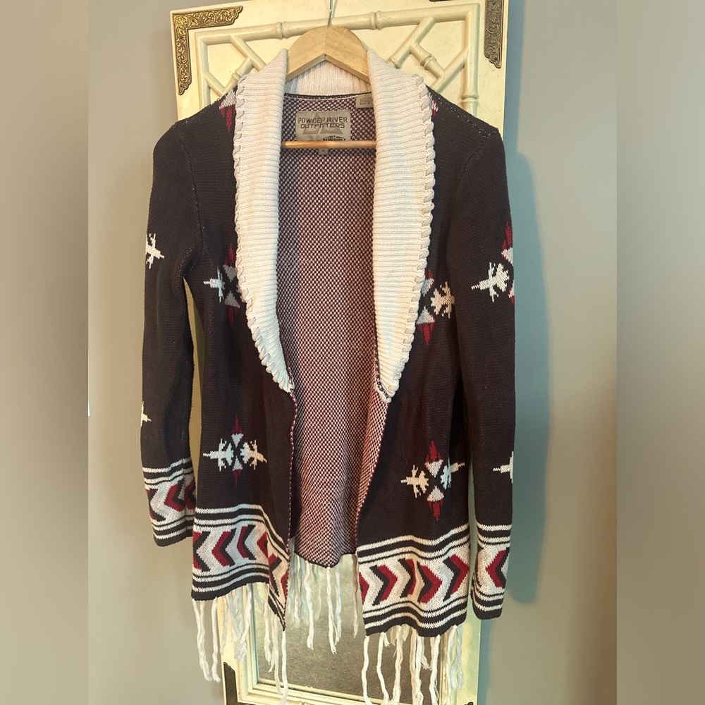 Aztec Powder River Outfitters Panhandle Western Women’s Cardigan with Tassels